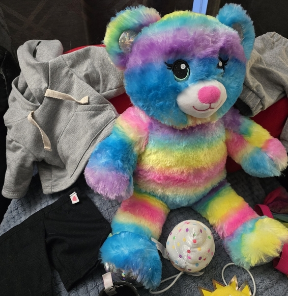 Build A Bear Rainbow Sparkle Teddy Bear with Accessories - Picture 4 of 8